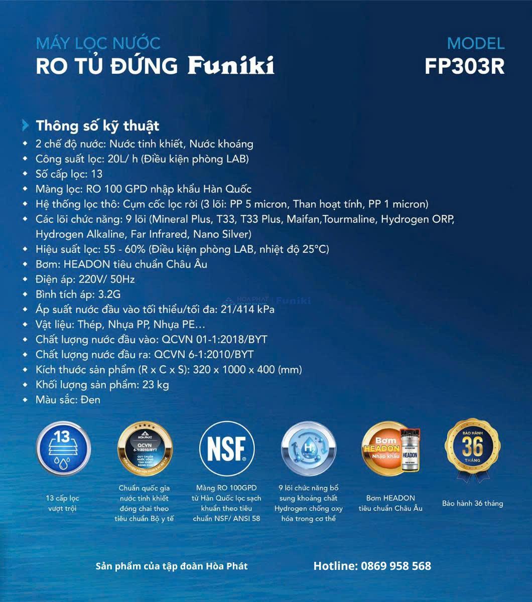 Máy lọc nước RO tủ đứng Funiki FP303R - Ảnh 8